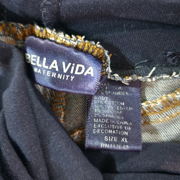 Bella Vida Maternity Stretch Denim Shorts Over Belly Panel Size XL - Picture 6 of 7